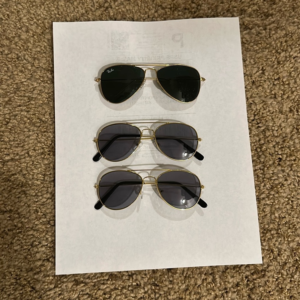 3 kids Ray-Ban costume aviators. One pair real Ray-Ban.